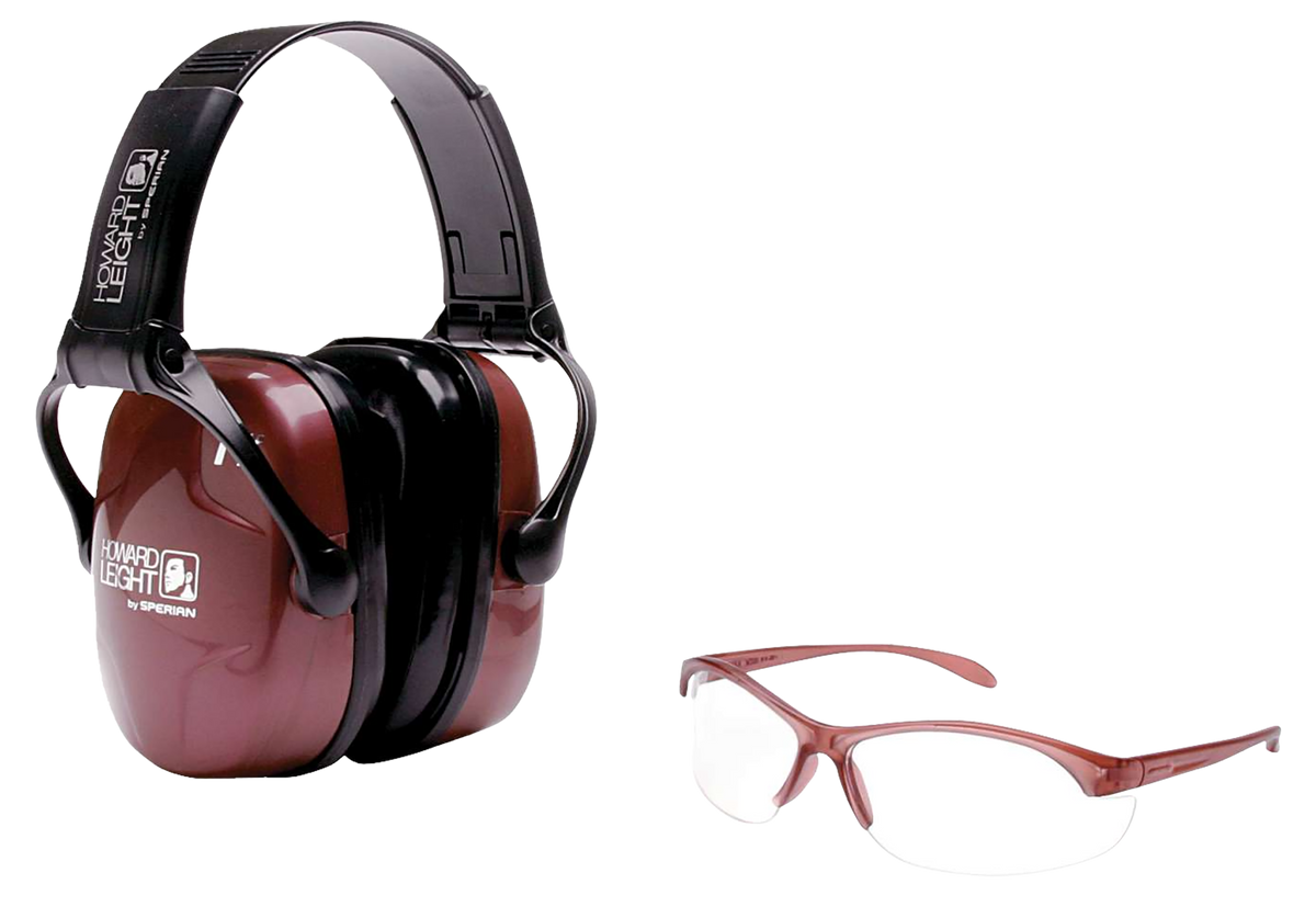 Howard Leight R01727 Woman's Shooting Safety Combo 25 dB Over the Head Dusty Rose/Black