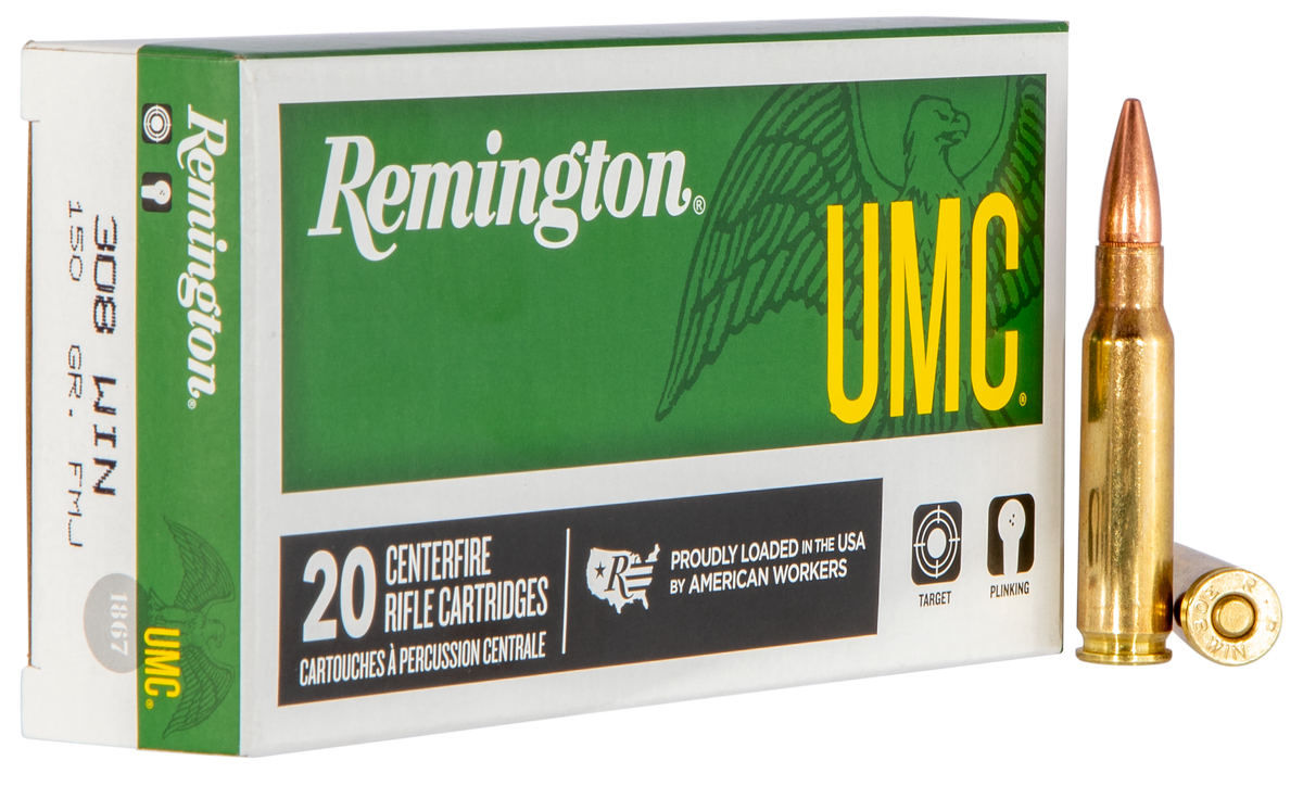 Remington Ammunition UMC 308 Win 150 gr Full Metal Jacket (FMJ) 20 Bx/10 Cs - Box or Case