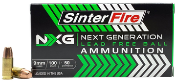 SinterFire Next Generation (NXG) 9mm Luger 100gr Lead Free Ball - Box or Case
