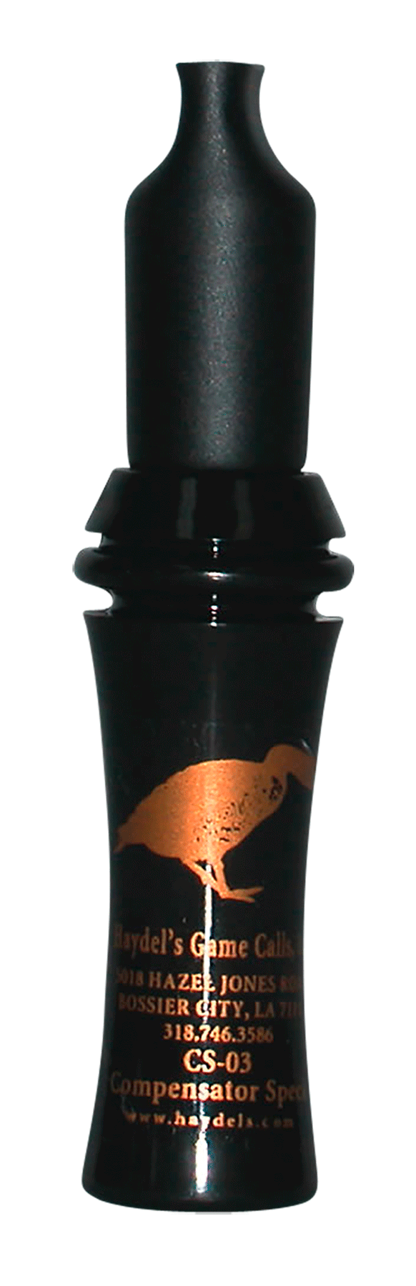 Haydels CS03 Compensator Specklebelly Goose Call Black Acrylic Open Reed Call