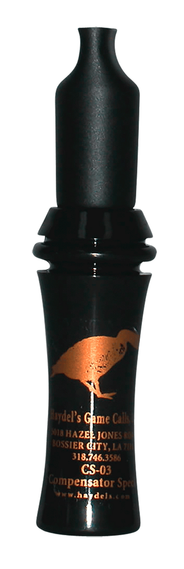 Haydels CS03 Compensator Specklebelly Goose Call Black Acrylic Open Reed Call