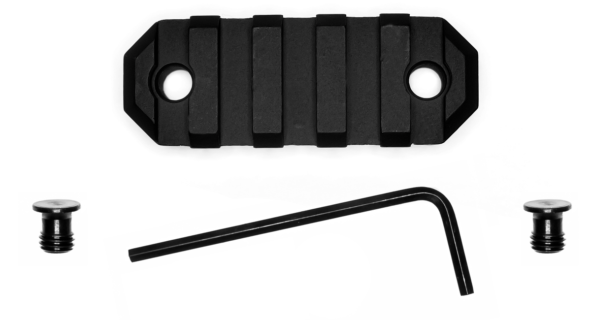 GrovTec GTSW227 KeyMod Picatinny Rail Section 2.2" 5 Slot Aluminum Black Anodized