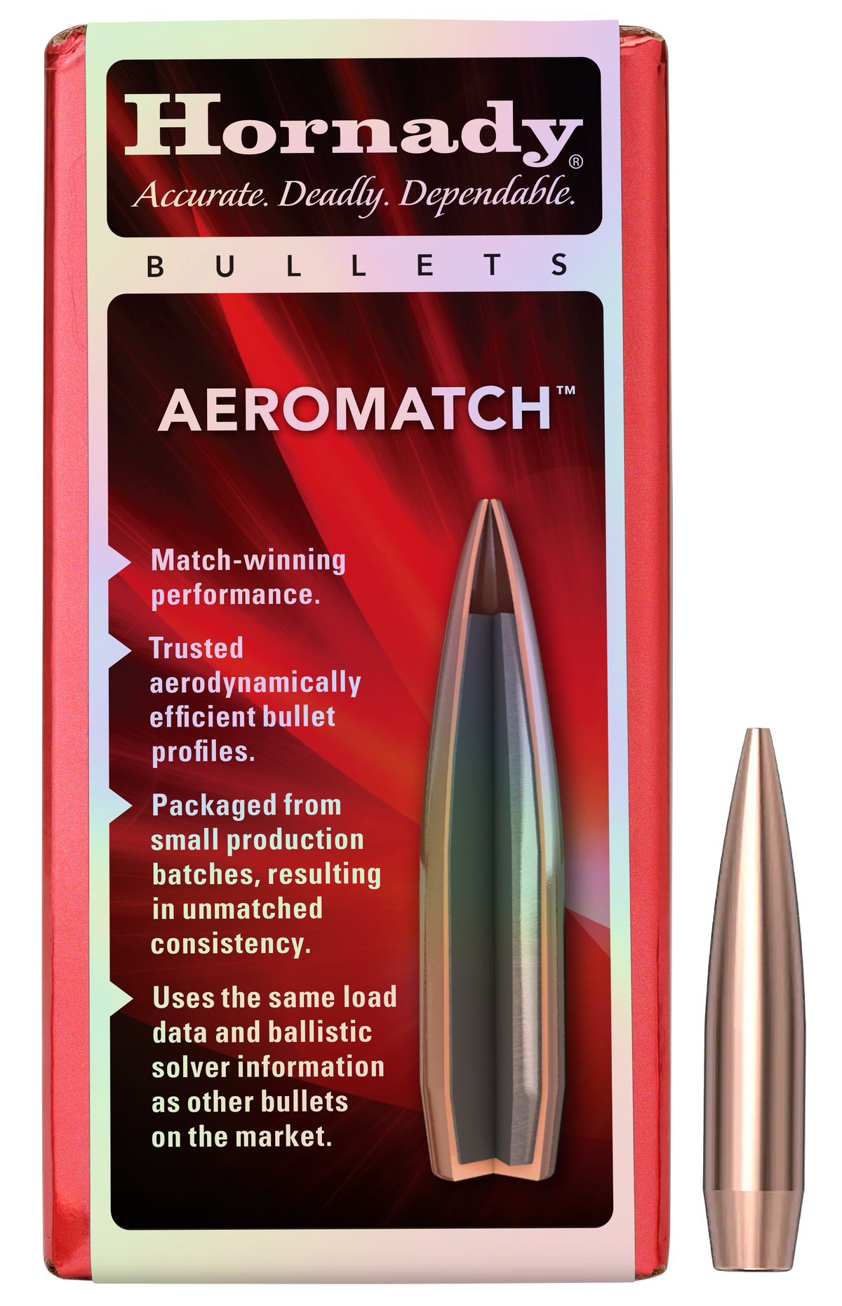 Hornady Aeromatch .224 69gr HPBT Reloading Bullets - 100/Box