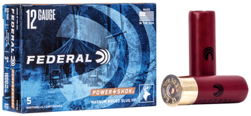 Federal F131RS Power-Shok Shotshell 12Gauge 3" 1 1/4oz RifledSlug Shot 5 Per Box/50 Case