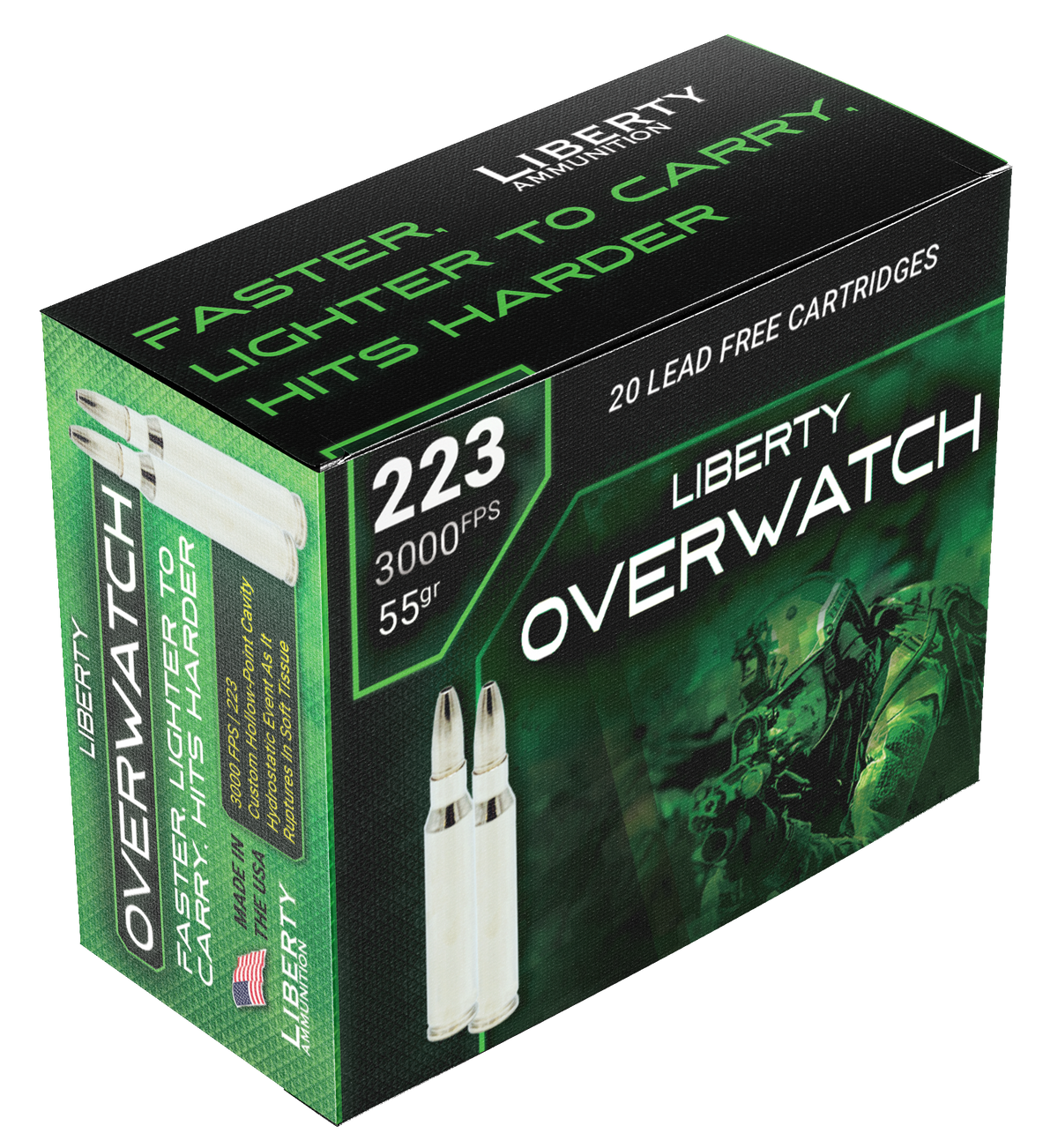 Liberty Ammunition OverWatch 223 Rem 55gr Hollow Point - Box or Case