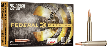 Federal Premium 25-06 Rem 100gr Barnes TSX 20rd - Box or Case
