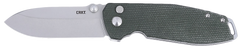 Columbia River CRKT Squid XM 2.95" Folding Plain Stonewashed D2 Steel Blade Green Micarta Handle