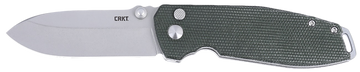 Columbia River CRKT Squid XM 2.95" Folding Plain Stonewashed D2 Steel Blade Green Micarta Handle