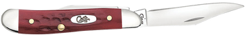 Case Peanut 2.10"/1.53" Folding Clip Point/Pen Plain Edge Tru-Sharp SS Corn Cob Jigged Old Red Bone Handle