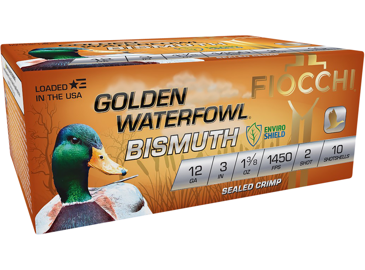 Fiocchi Golden Waterfowl Bismuth 12 Gauge 3" 1 3/8oz #2 Shot - Box or Case