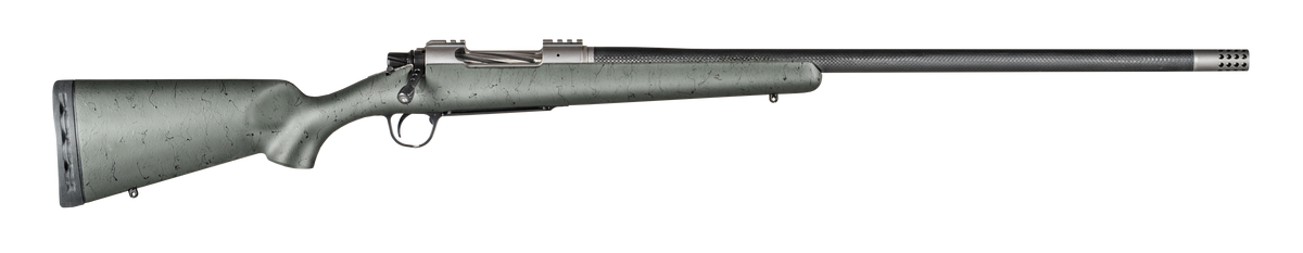 Christensen Arms Summit TI 300 PRC 26" 3+1 Bolt-Action Rifle - Green/Black Webbing Fixed Sporter Stock