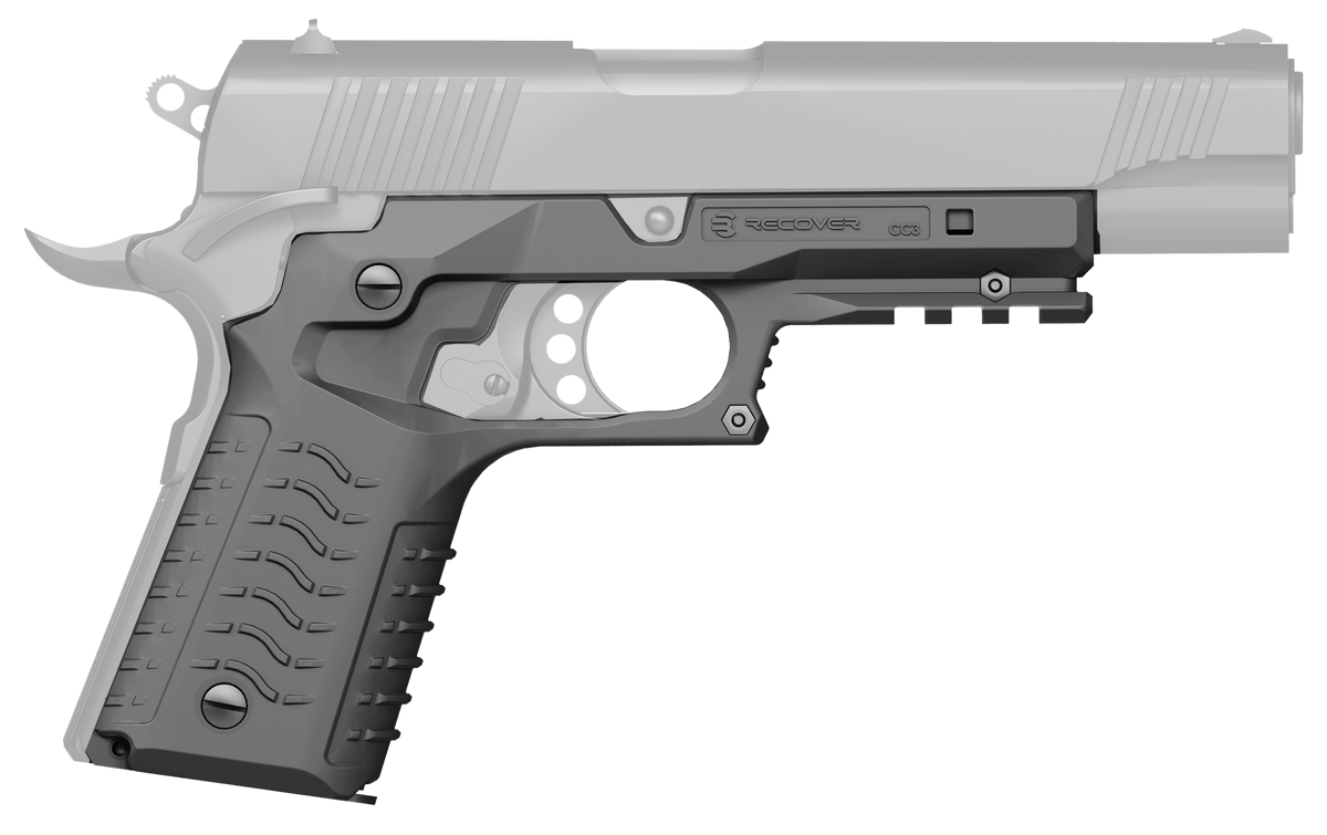 Recover Tactical CC3H04 Grip & Rail System Gray Polymer Picatinny for Standard Frame 1911