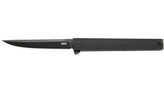 Columbia River CRKT 7097KC CEO Flipper 3.35" Folding Plain AUS-8A Black EDP GRN Knife