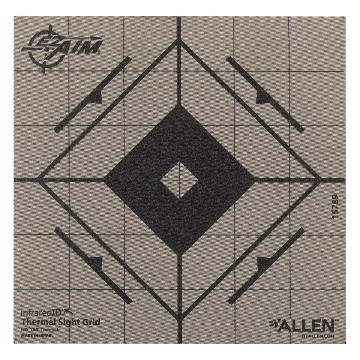 Allen EZ-Aim 15789 Thermal Sight-In Grid 6 in x 6 in Hanging Paper Target - Black/Gray