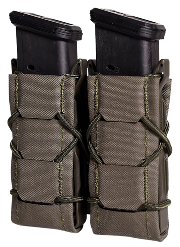 High Speed Gear 24PT02OD TACO Gen 2 Double Pistol Mag Pouch OD Green Nylon Laminate MOLLE