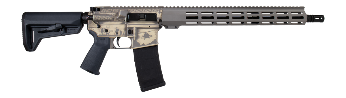 Shark Coast Tactical Military 5.56 NATO 16" 30+1 Semi-Auto AR-15 Rifle - 2-Tone FDE Cerakote