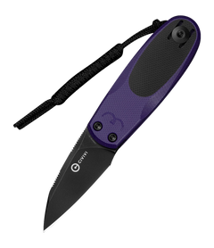 Civivi Knives Purr 1.83" Folding Slip Joint Plain Nitro-V Blade - Purple/Black G10 Handle