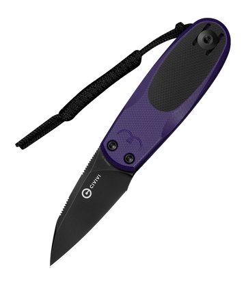 Civivi Knives Purr 1.83" Folding Slip Joint Plain Nitro-V Blade - Purple/Black G10 Handle