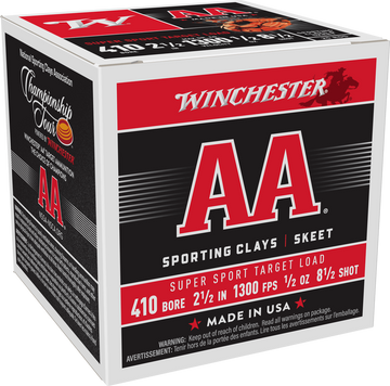 Winchester Ammo AA Super Sport Sporting Clay 410 Bore 2.5" 1/2 oz #8.5 Shot 25 Rd - Box or Case