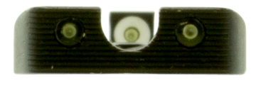 TruGlo Tritium Pro S&W M&P / Shield Green Tritium White Outline Night Sight Set - Black Nitride