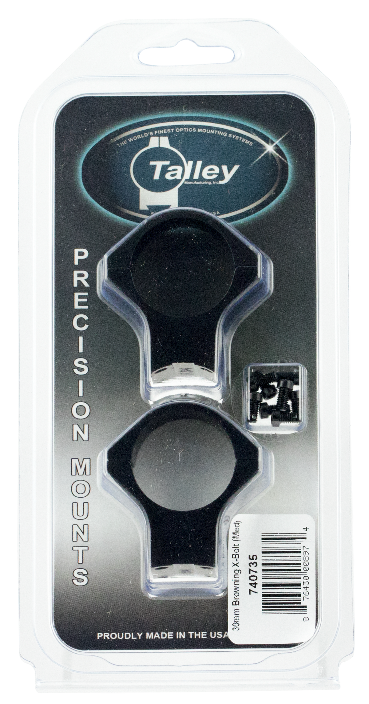 Talley 740735 Scope Mount/Ring Combo 30mm Medium Rings Black Anodized - Browning X-Bolt