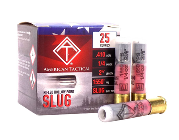 ATI ATIAC410R 410 Bore 2.5" 1/4 oz Rifled Slug Shotshell - Box or Case