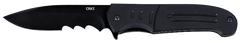 Columbia River CRKT 6885 Ignitor 3.48" Folding Drop Point Part Serrated Black Oxide 8Cr13MoV Black G10 Handle