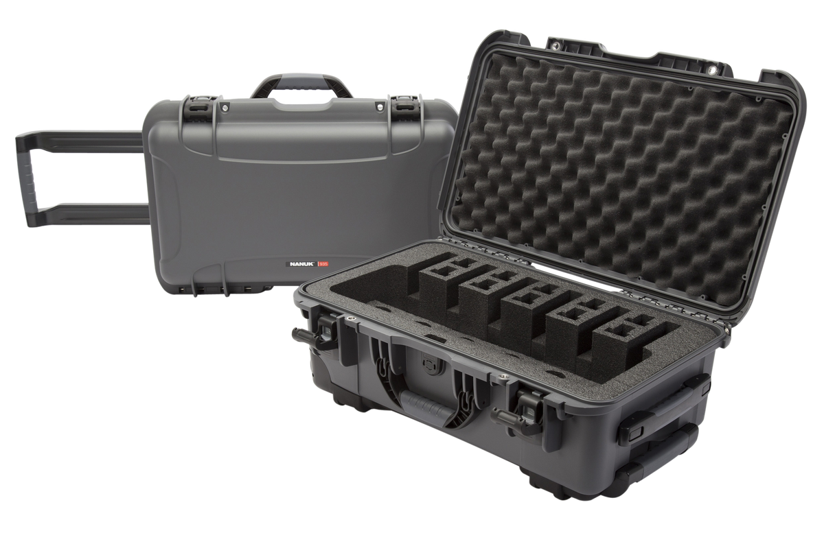 Nanuk 935 6 Up Gun Case Graphite Resin w/Wheels