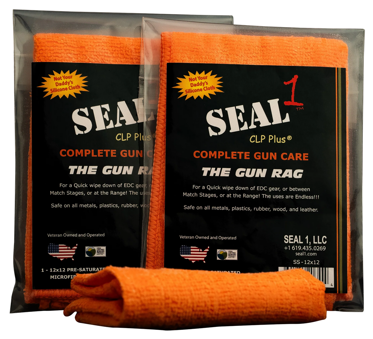 Seal 1 The Gun Rag 12"x12" Pre-Saturated Microfiber Cleaning Cloth