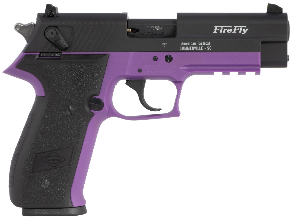 GSG FireFly 22 LR 4" 10+1 DA/SA Semi-Auto Pistol - Purple Frame, Black Slide