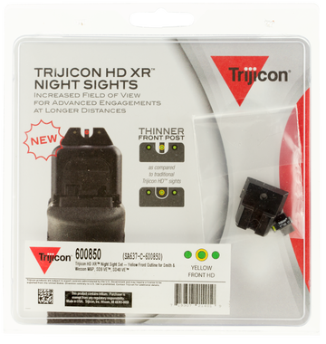 Trijicon 600850 HD XR Night Sights Green Tritium Yellow Outline Front - S&W M&P/M2.0/SD9 VE/SD40 VE