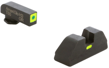 Ameriglo GL605 CAP Sight Set for Glock 42/43/43X/48 - Green Tritium LumiGreen Outline Front / LumiGreen Bar Rear