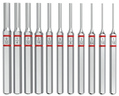 Real Avid Accu-Punch Standard Pin Punch Set 11-Piece Silver Steel Universal Firearm