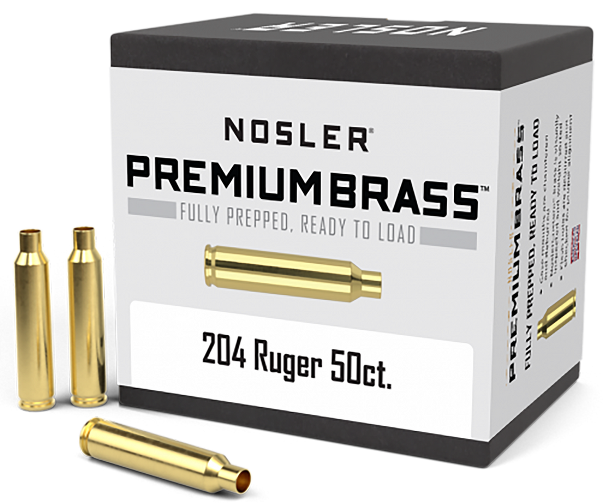 Nosler Premium Brass 204 Ruger 50/Box Unprimed Rifle Cases