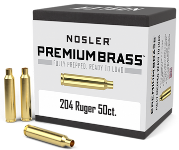 Nosler Premium Brass 204 Ruger 50/Box Unprimed Rifle Cases
