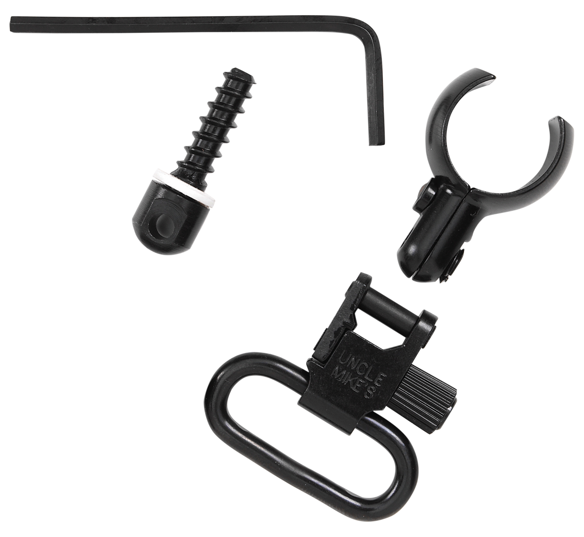 Uncle Mike's 13912 Magnum Band Quick Detach Sling Swivel Set 1" Loop Blued Steel - Fits .630"-.675" Mag Tubes