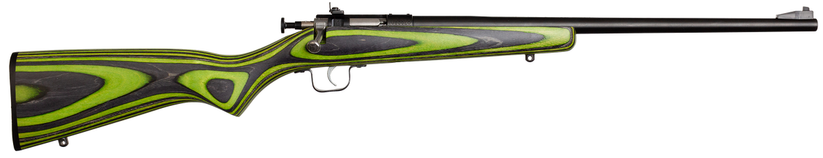 Crickett KSA2231 Youth 22 LR 16.12" 1-Rd Bolt Action Rifle - Green/Black Laminate Stock