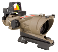 Trijicon 100553 ACOG ECOS 4x32mm Illuminated Red Crosshair .223 BDC Combo - Flat Dark Earth