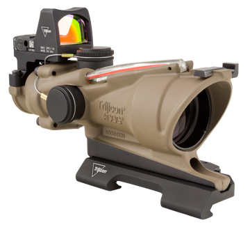 Trijicon 100553 ACOG ECOS 4x32mm Illuminated Red Crosshair .223 BDC Combo - Flat Dark Earth