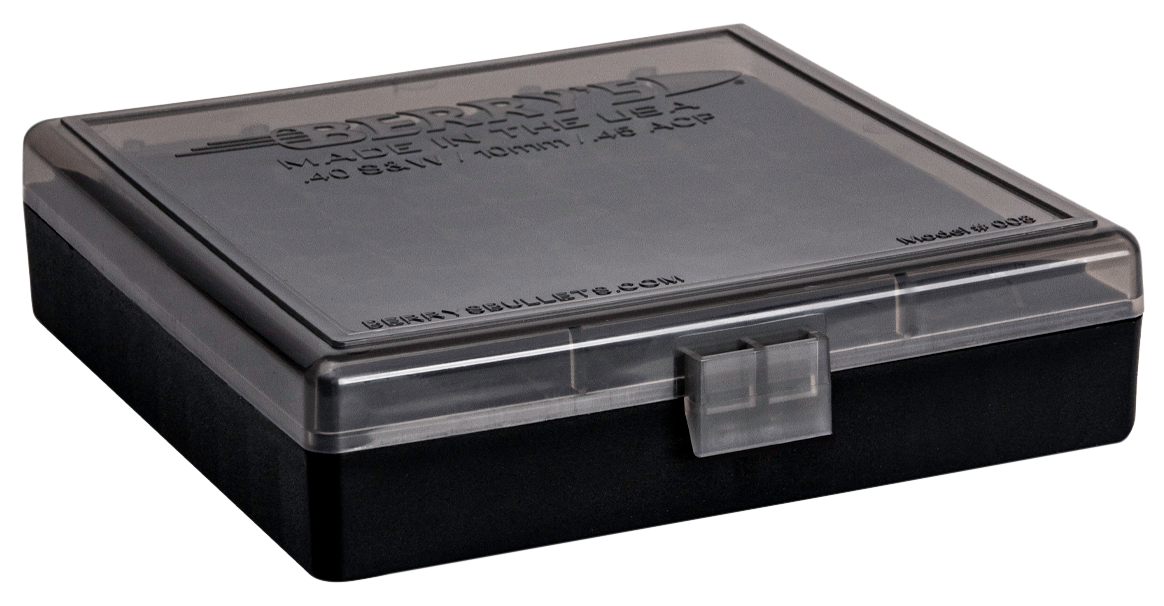 Berry's 92199 Ammo Box 40 S&W, 45 ACP 100rd Smoke Lid w/Black Bottom