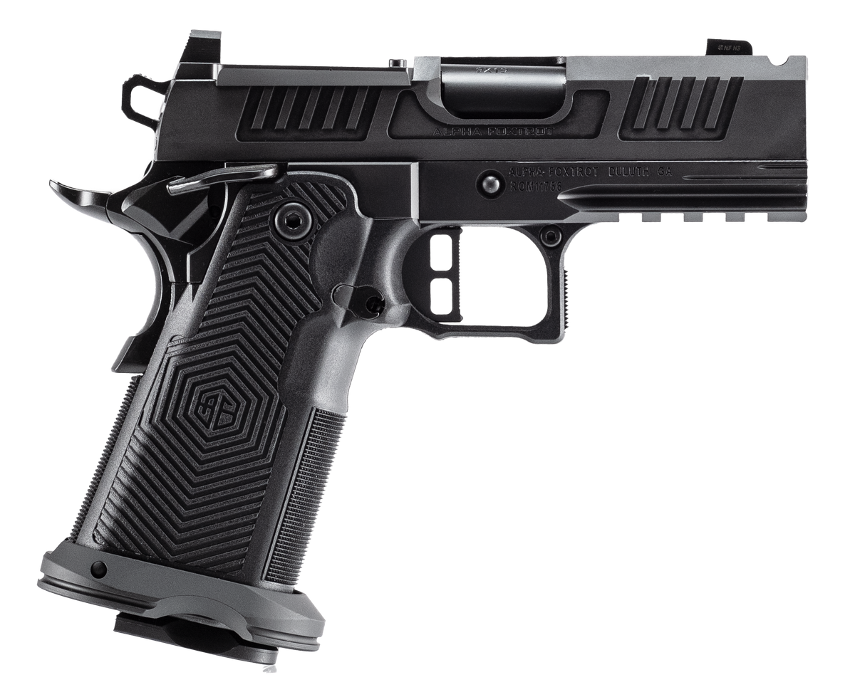 Alpha Foxtrot AF1911 Romulus 9mm Luger 3.5" 20+1 Semi-Auto Pistol - Black DLC
