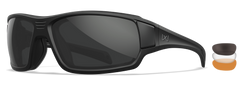 Wiley X Breach 2.5 Smoke Gray/Clear/Light Rust Lenses Matte Black Frame Safety Glasses