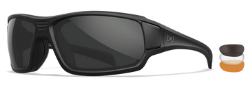 Wiley X Breach 2.5 Smoke Gray/Clear/Light Rust Lenses Matte Black Frame Safety Glasses