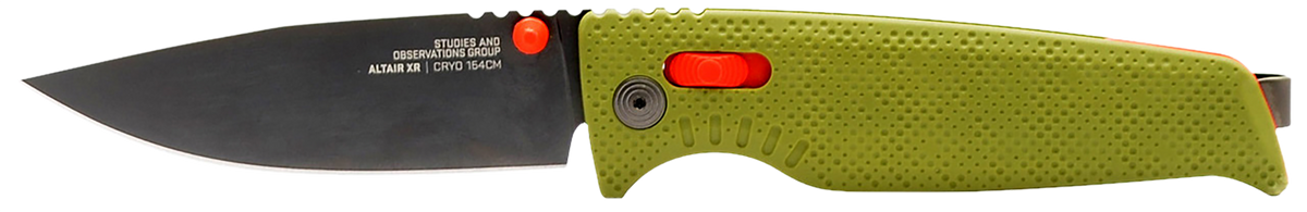 S.O.G Altair XR 3.20" Folding Plain Bead Blasted Cryo CPM 154 SS Blade Field Green w/Stone Blue Accents GRN Handle