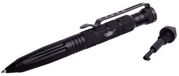 Uzi Accessories Tactical Pen 6" Black Aluminum Glass Breaker/Cuff Key