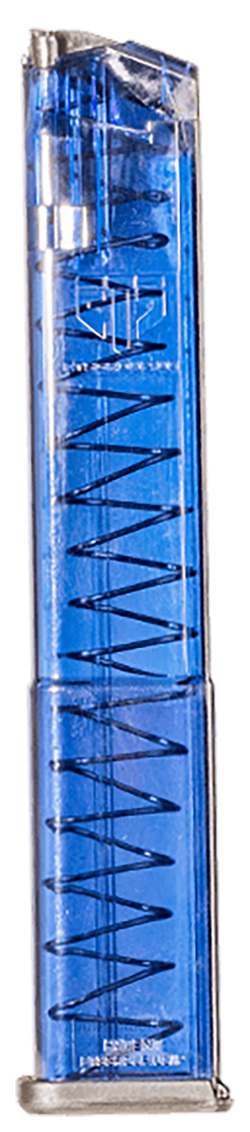 ETS Group GLK-18 Gen2 9mm Luger 31rd Clear Blue Polymer Pistol Magazine - Fits Glock 17/18/19/19X/26/34/45