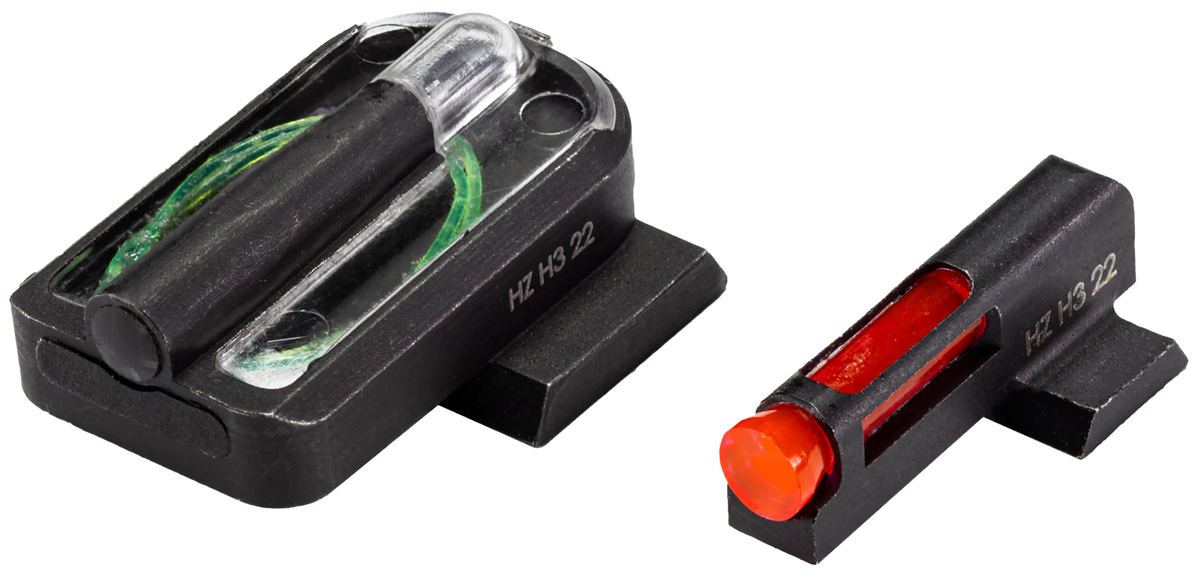 HiViz SFHFD21 FastDot H3 Pistol Sight Set for Springfield Hellcat Pro - Red Fiber Optic Front / Green Tritium Rear