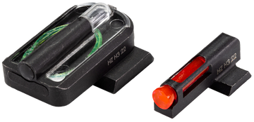 HiViz SFHFD21 FastDot H3 Pistol Sight Set for Springfield Hellcat Pro - Red Fiber Optic Front / Green Tritium Rear