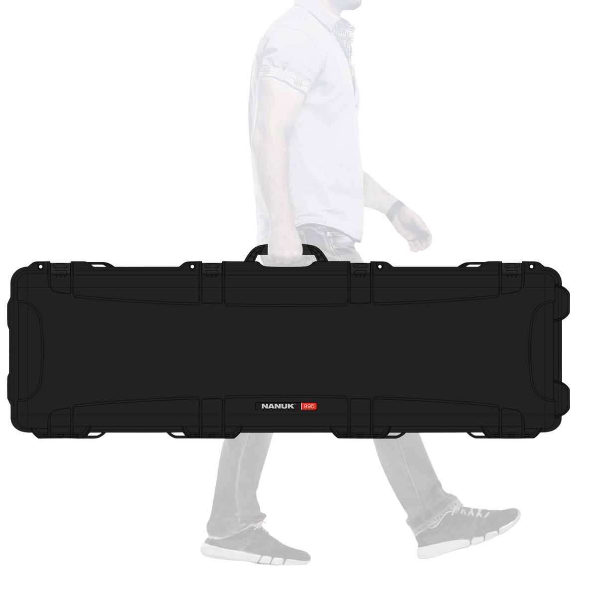 Nanuk 995 52" Black Polymer Waterproof Rifle Case with Foam