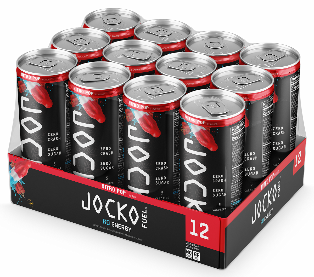 Jocko Fuel JOCKO GO Nitro Pop Energy Drink 12 oz 12-Pack